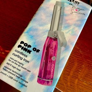 CONAIR xo, Morgan Simianer “POP OF PINK: cordless curling iron” (hot pink)